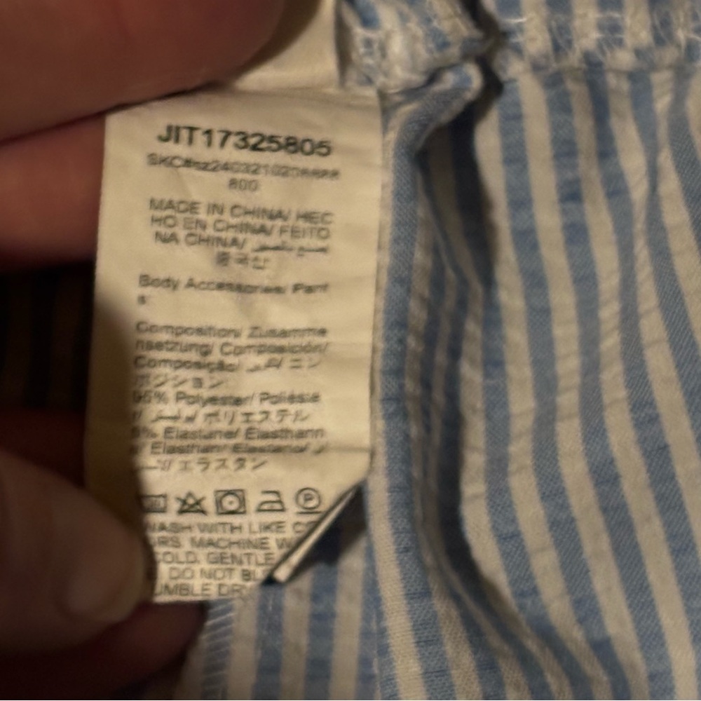 Missguided Pinstriped Boxer Shorts White & Blue Pinstriped Sz XL - Picture 6 of 9